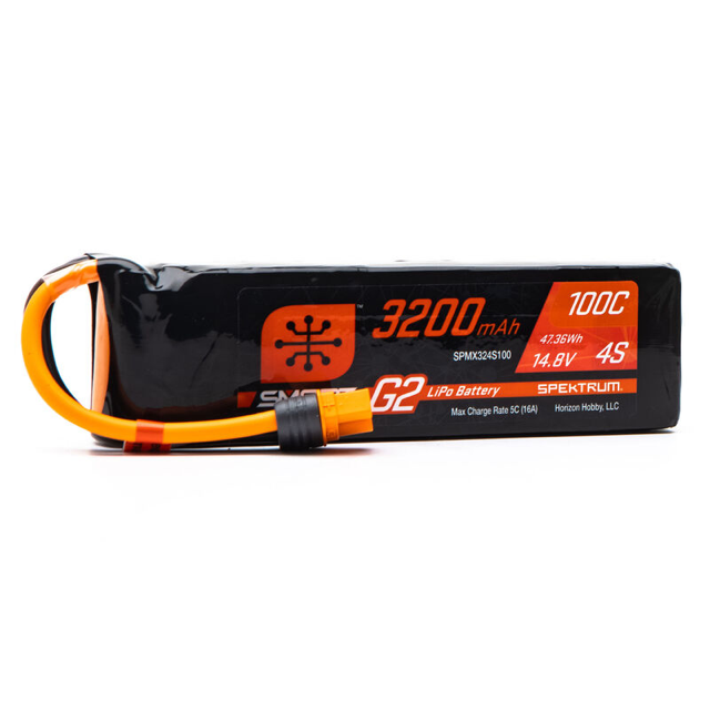 14.8V 3200mAh 4S 100C Smart G2 LiPo Battery: IC3 Item No.