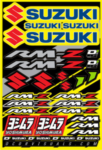 D-COR DECAL SHEET SUZUKI RMZ 12"X18"