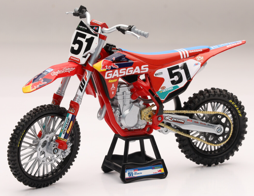 New Ray - Moto Cross Gasgas MC 450 Redbull - J. Barcia Racing Driver - N°51  - Faithful Reproduction - Die Cast - 1:12 Scale - for Children from 5